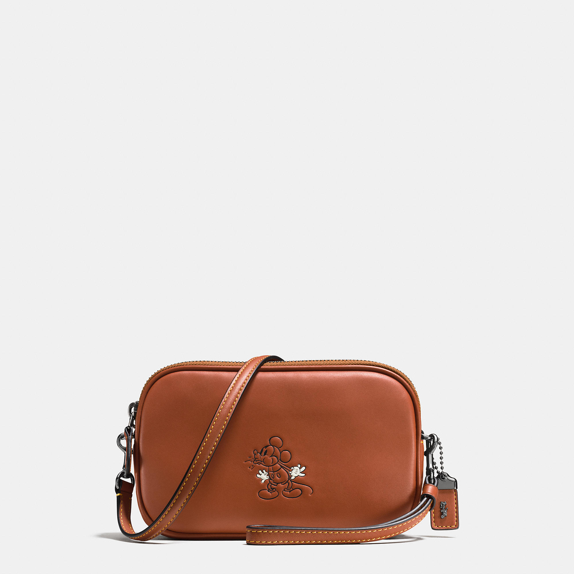 COACH Mickey Crossbody Clutch In Glovetanned Leather in Brown | Lyst