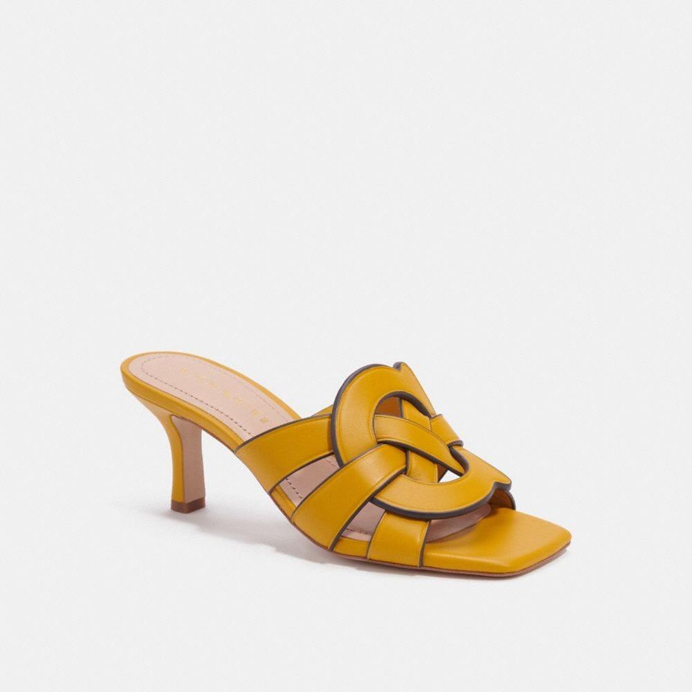 COACH Tillie Sandal in Yellow Lyst Canada