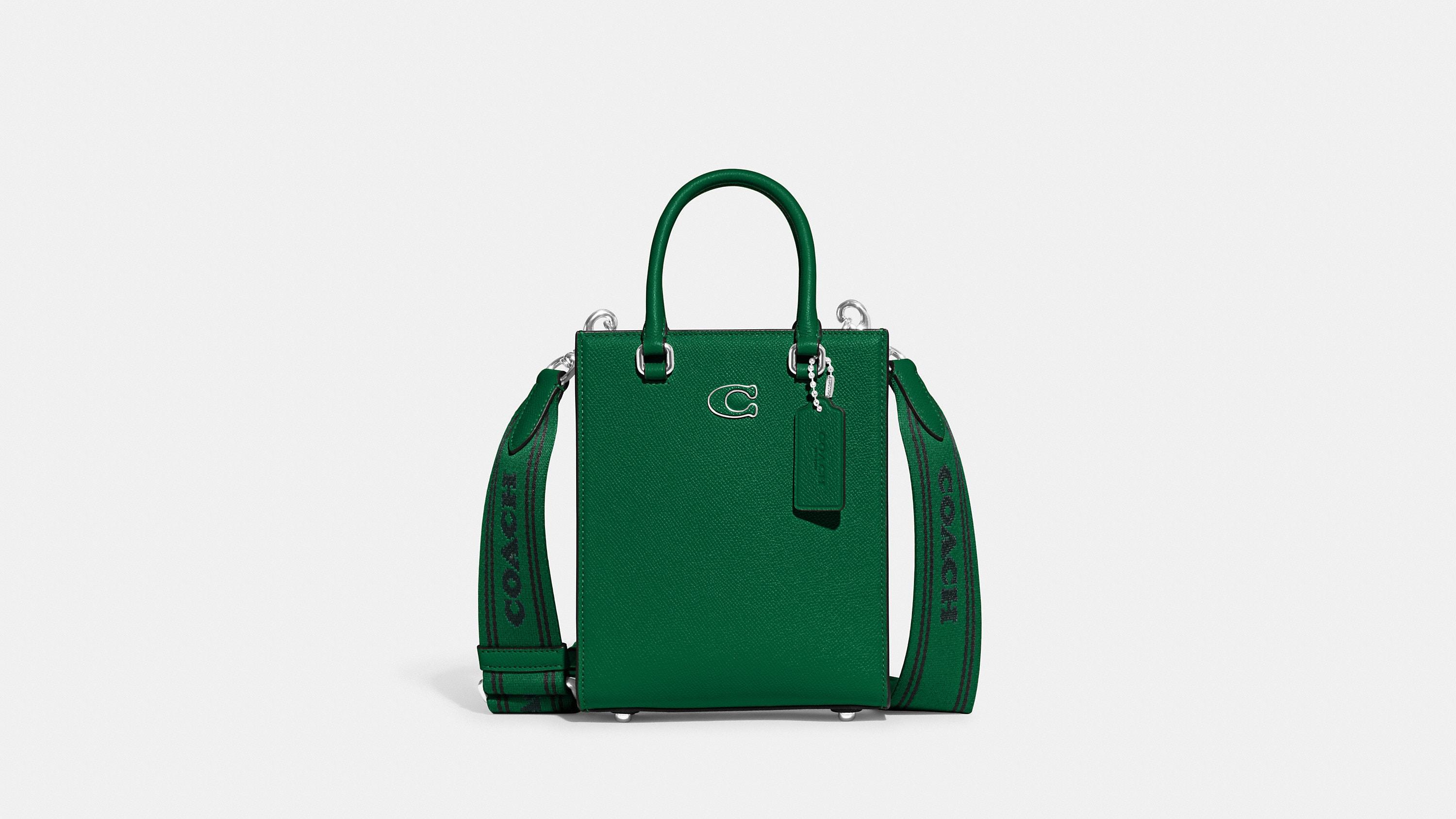 COACH Tote 16 With Signature Canvas Detail in Green | Lyst UK