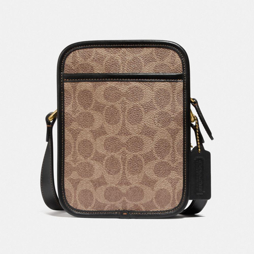COACH Zip Camera Bag In Signature Canvas in ol/Tan/Black (Black) for