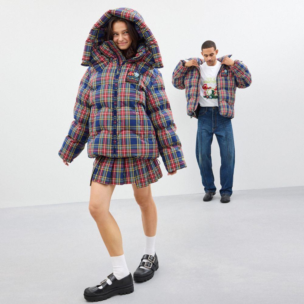 Coach plaid jacket sales