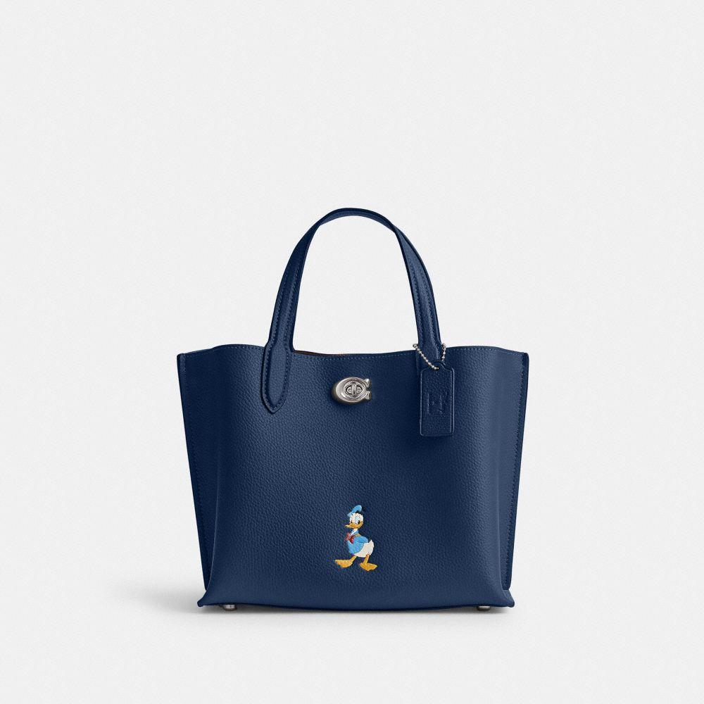 Coach*ディズニーコラボトートバッグ*Willow Tote Bag COACH Disney X Willow Tote Bag 24 With Donald Duck in Blue