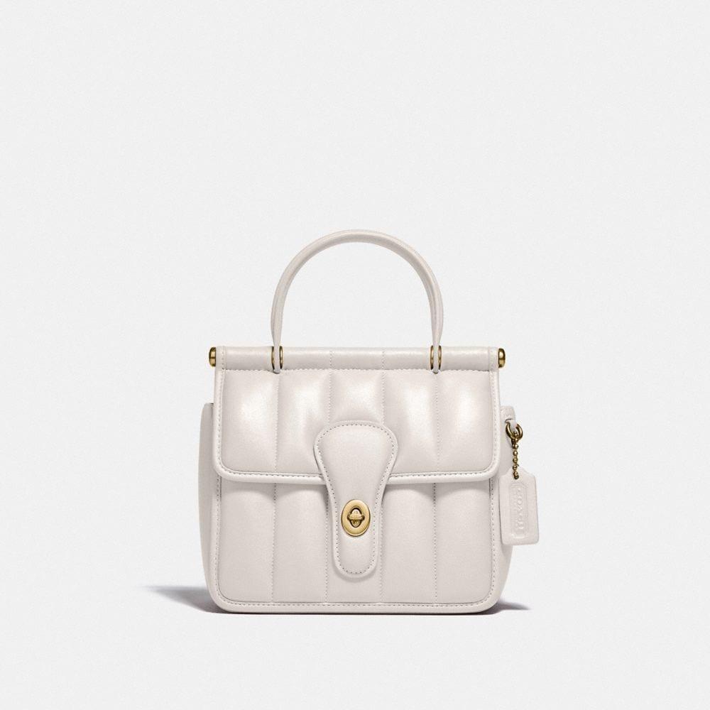 ウィリストップハンドル18 NWT $450 Coach Leather Willis Top Handle 18 With Quilting-B4