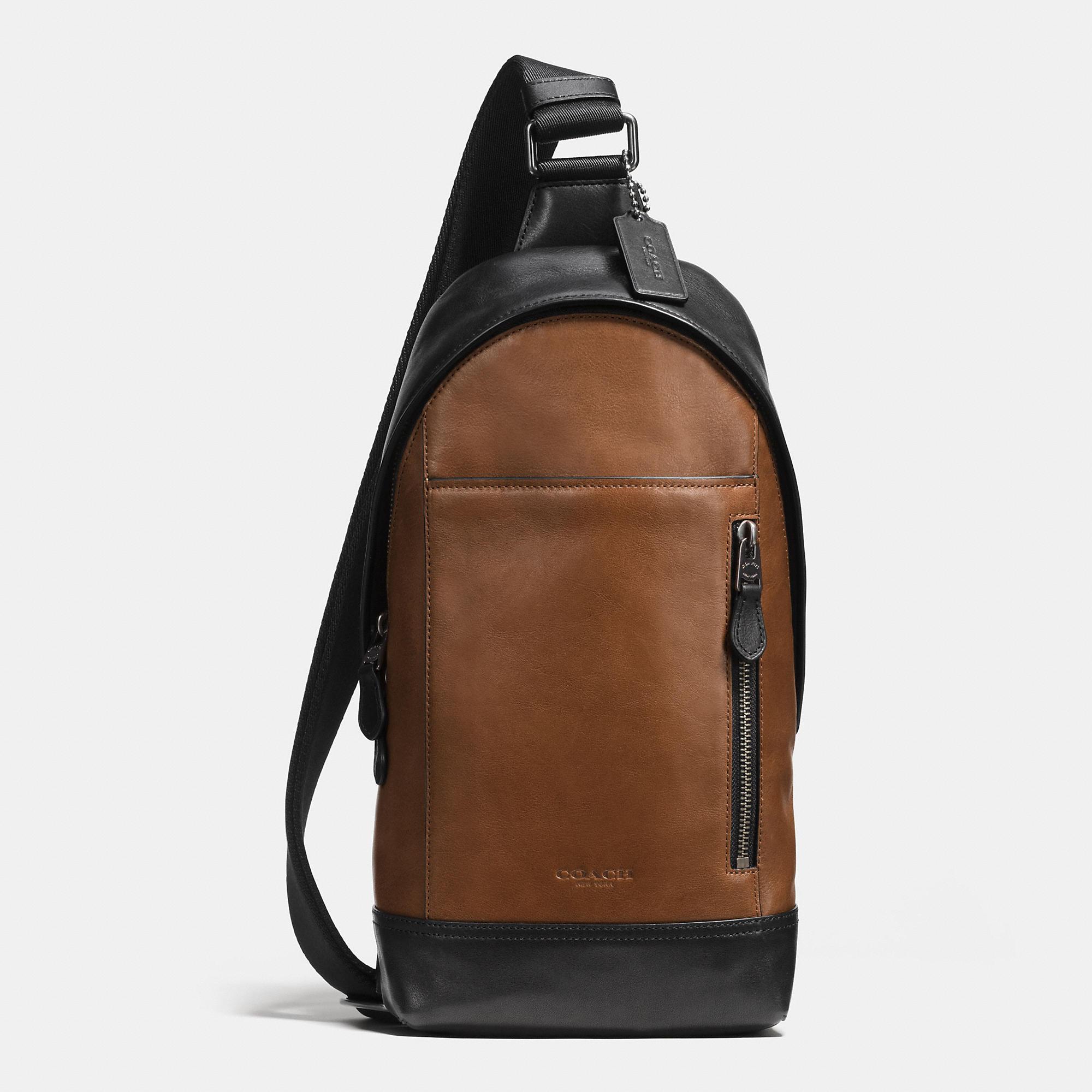 Coach Manhattan Sling Pack In Sport Calf Leather in Brown for Men Lyst