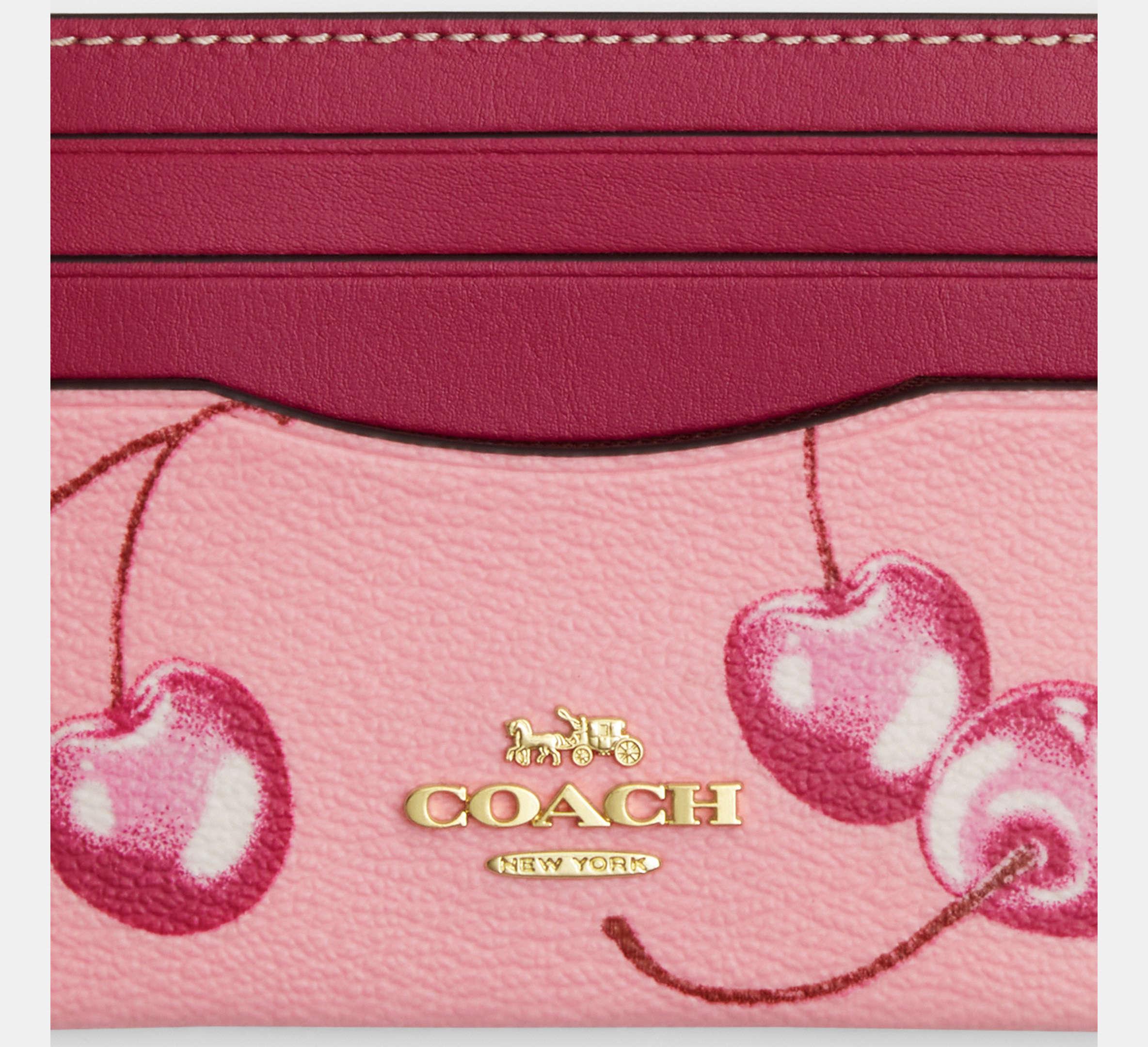 COACH Slim Id Card Case With Cherry Print in Black Lyst UK
