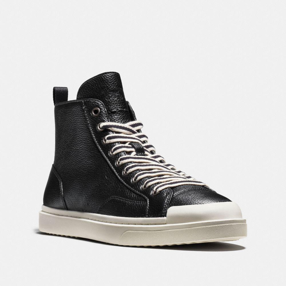high top button up sneaker coach
