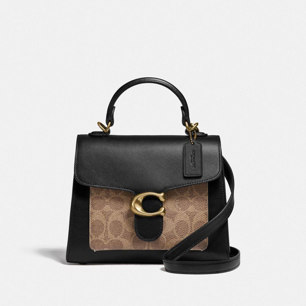 COACH Tabby Top Handle 20 In Signature Canvas in Brass/Tan Black (Black) Lyst