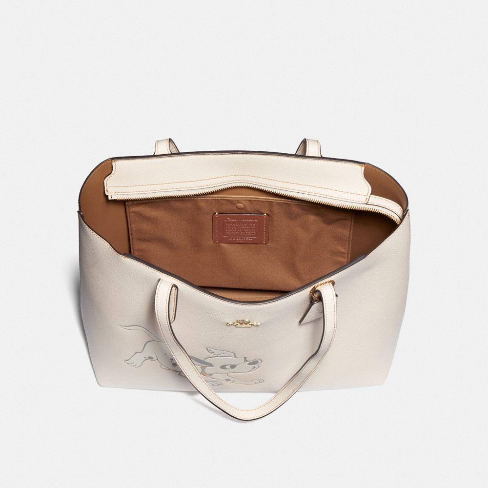 COACH Disney X Central Tote With Zip With Dalmatian Motif in Natural | Lyst