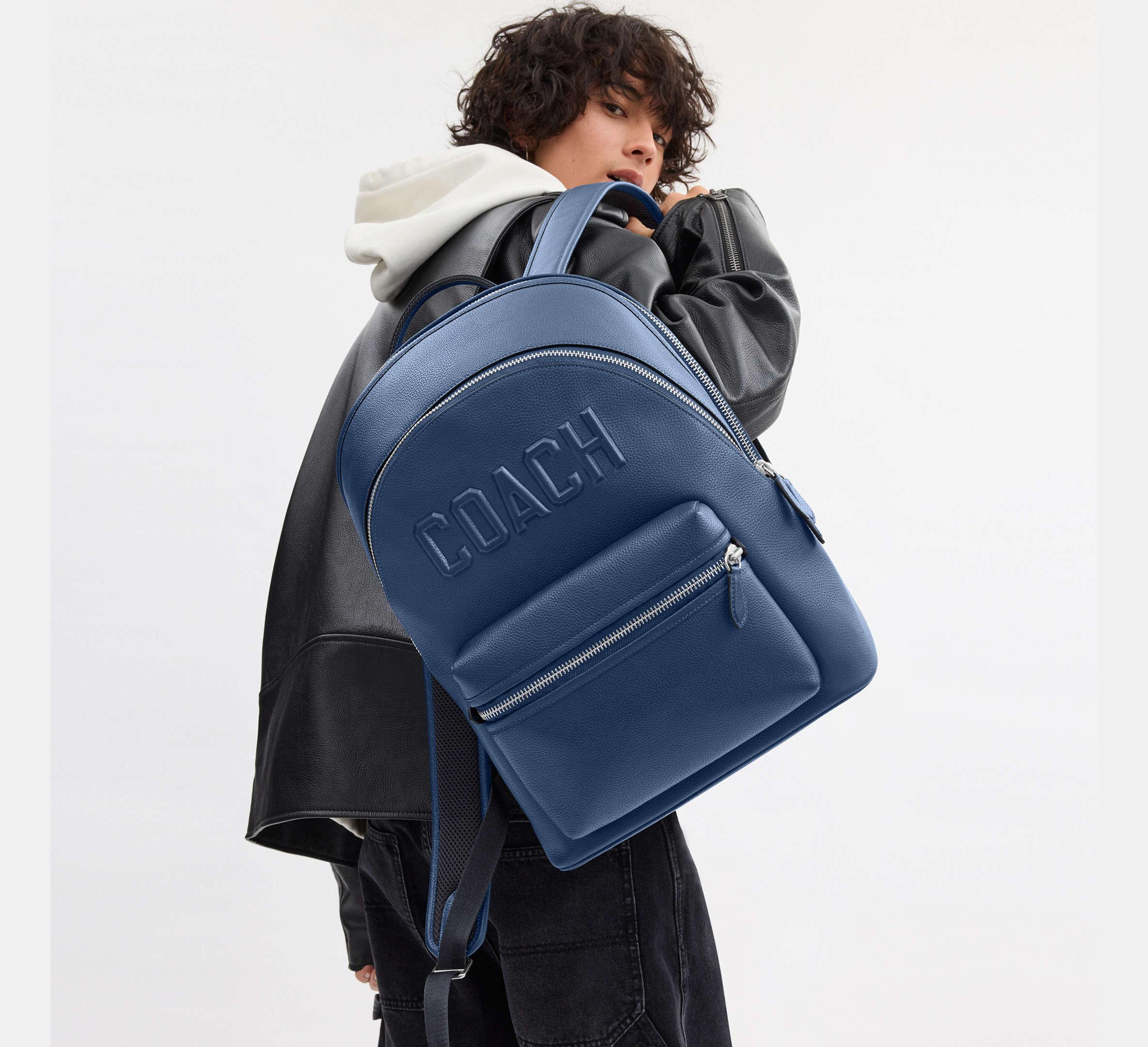 COACH Men´s Blue Charter Backpack With Graphic Others