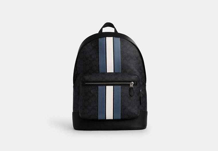 COACH West Backpack With Varsity Stripe in Black for Men Lyst UK