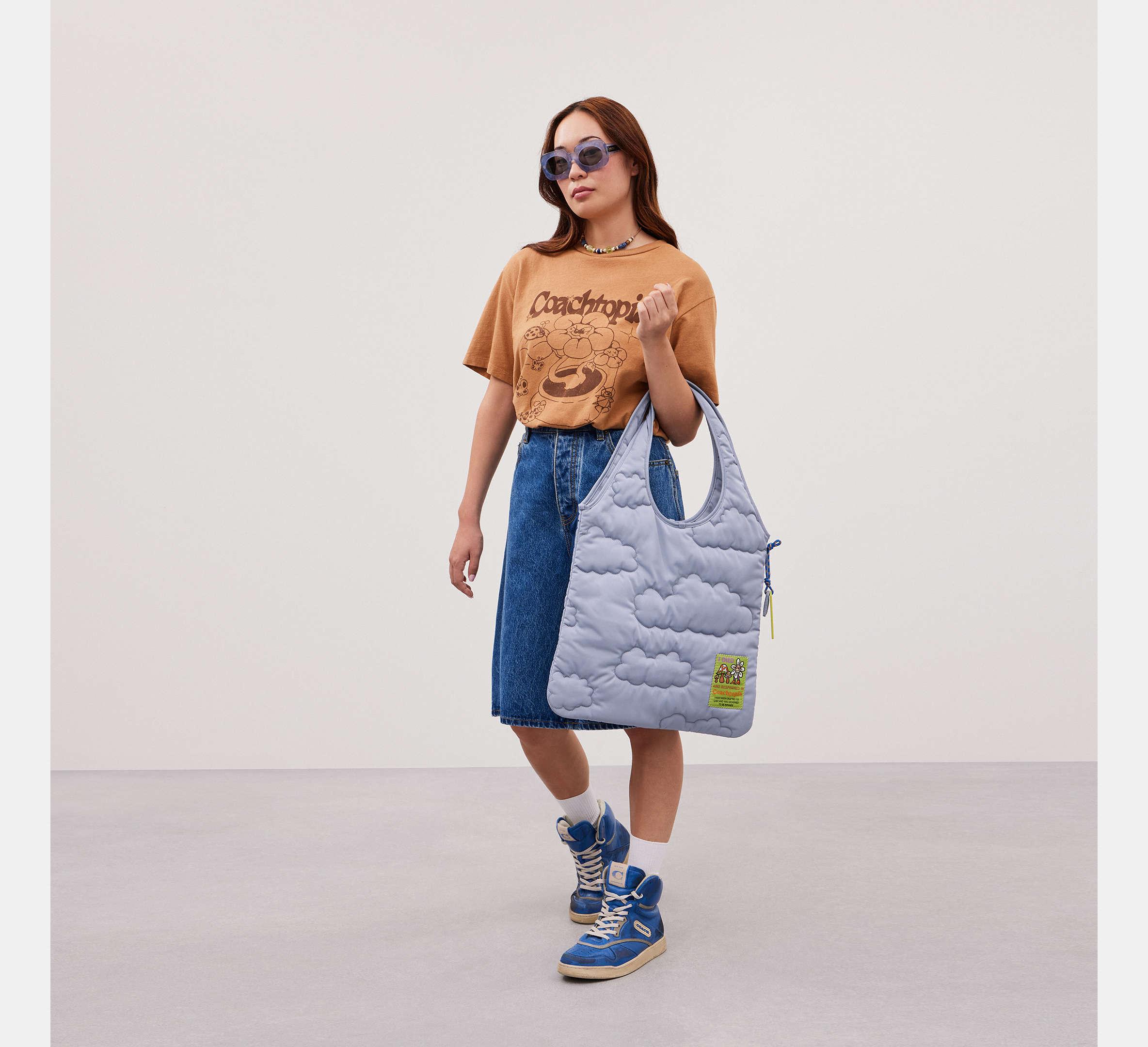 Coach foldable tote bag top