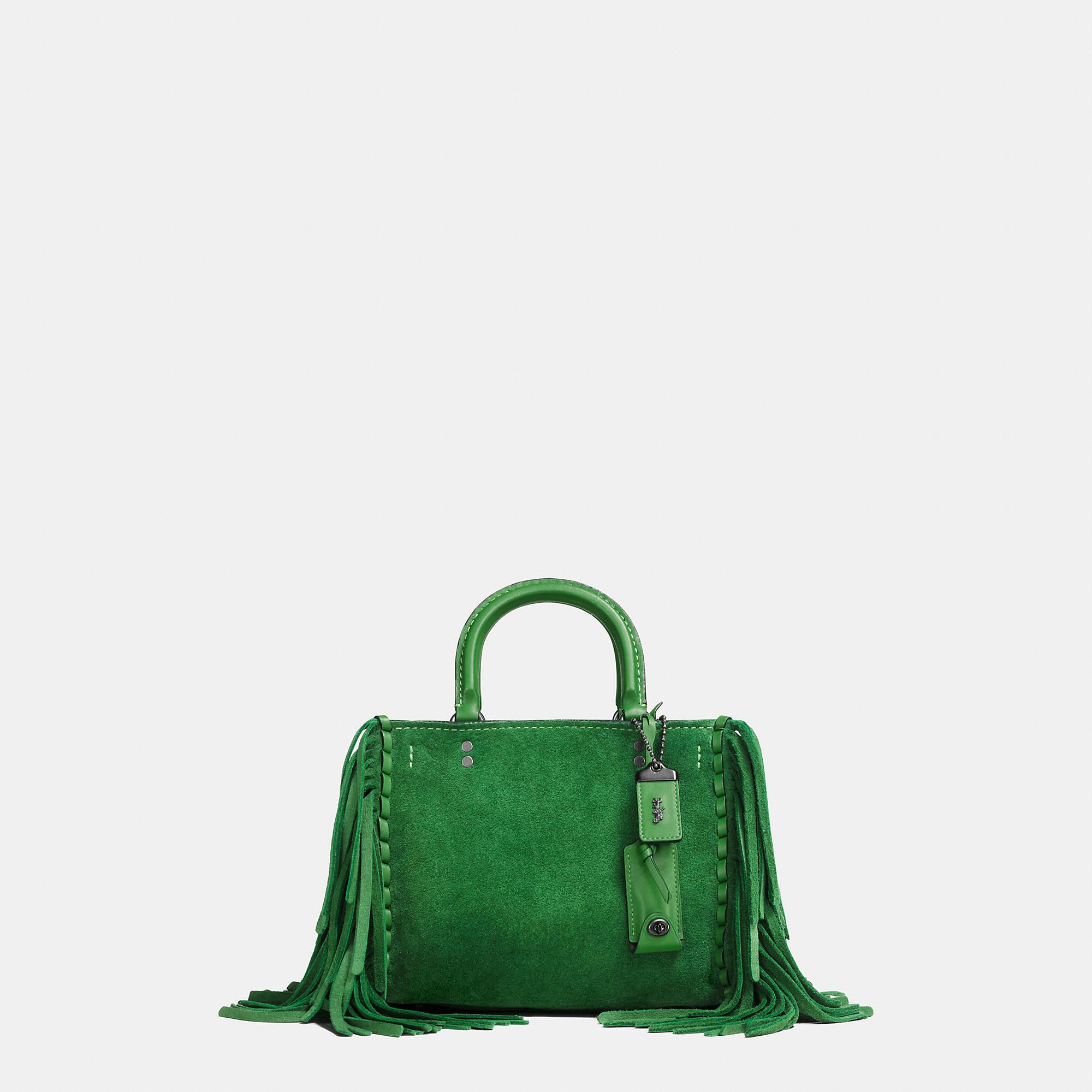 Coach Rogue 25 In Cervo Suede With Fringe in Green Lyst