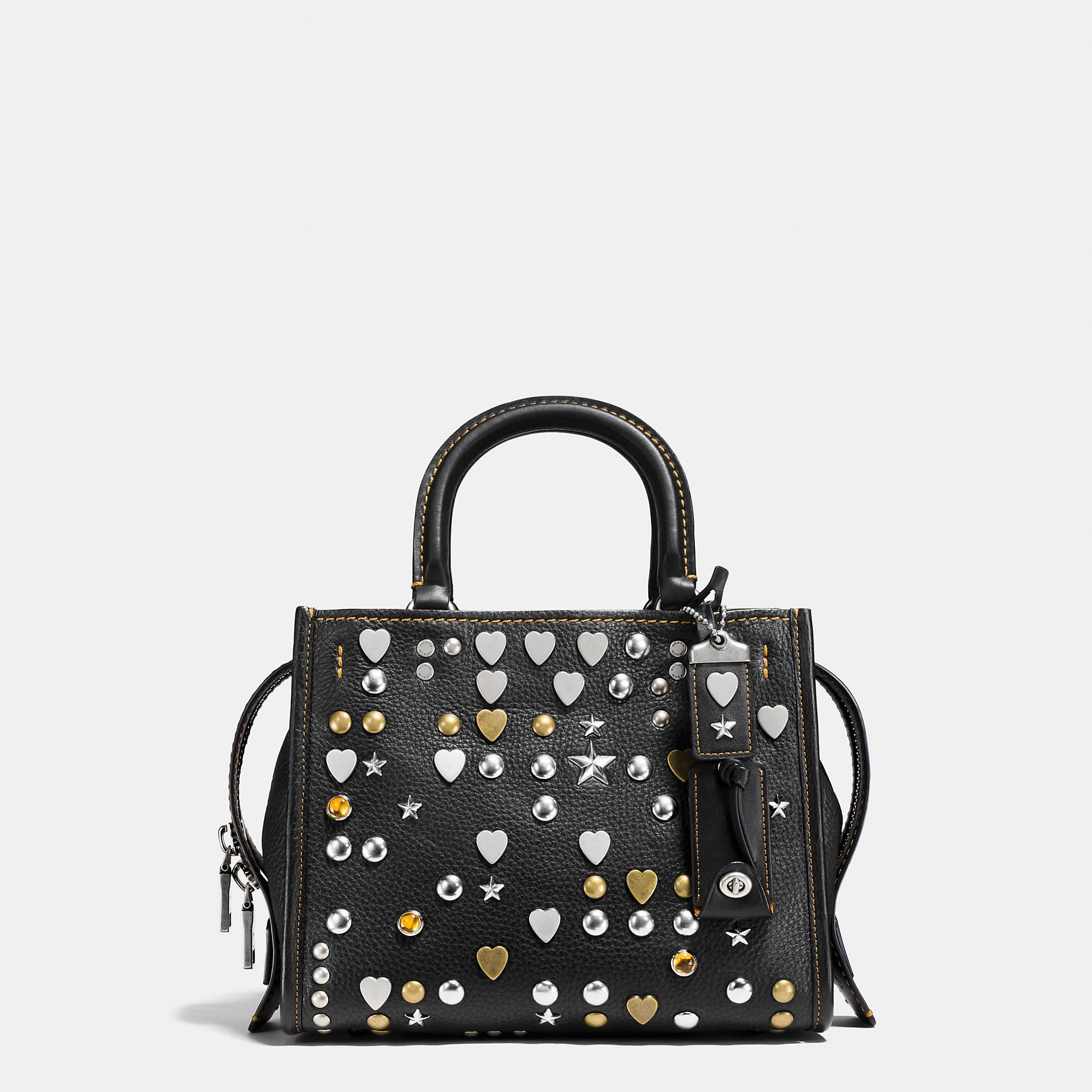 coach beat shoulder bag with rivets