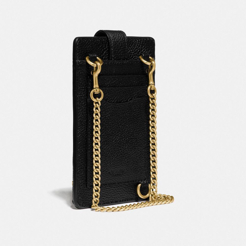 COACH Turnlock Chain Phone Crossbody in Black | Lyst