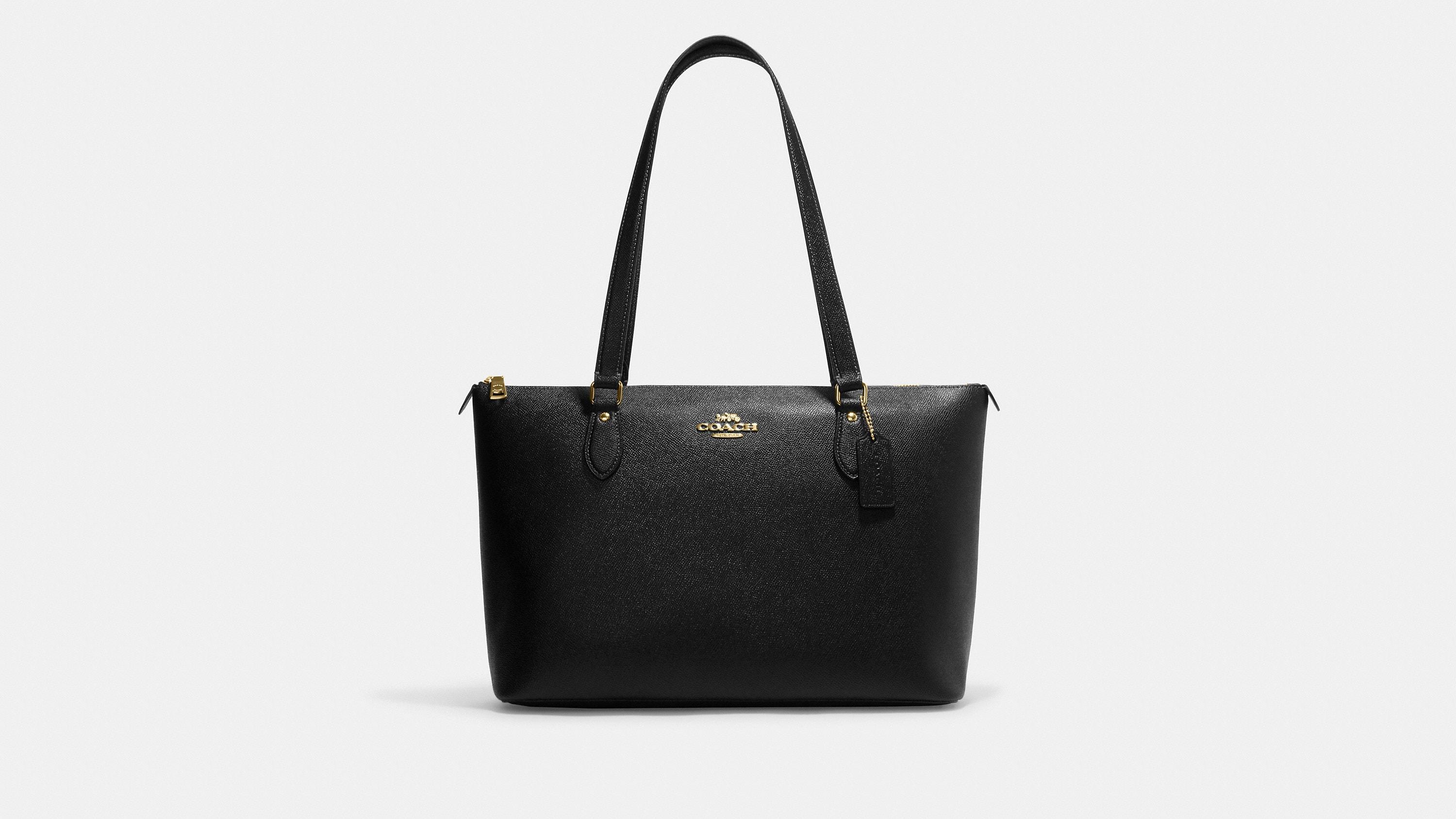 coach black leather tote bag