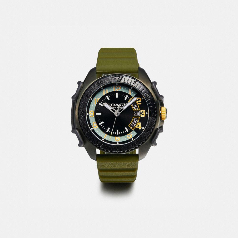 COACH Rubber C001 Watch, 45mm in Olive/Black (Green) for Men | Lyst