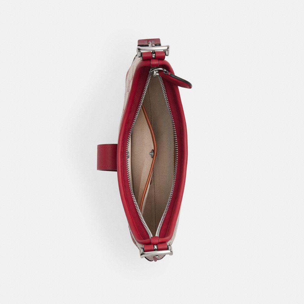 COACH Hamptons Hobo Bag In Signature Textile Jacquard in Red