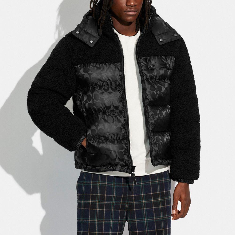 COACH Sherpa And Nylon Puffer in Black for Men | Lyst