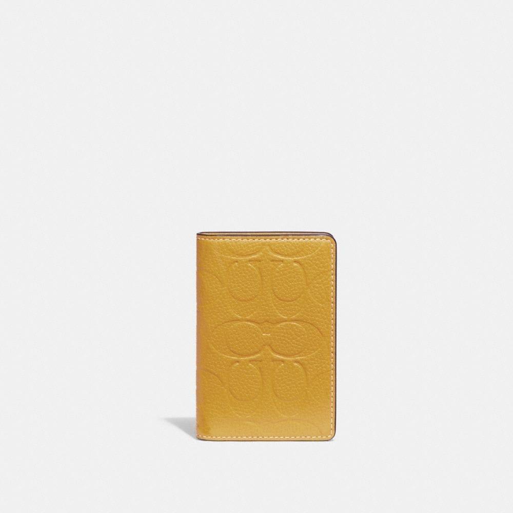 COACH Card Wallet In Signature Leather in Yellow for Men Lyst