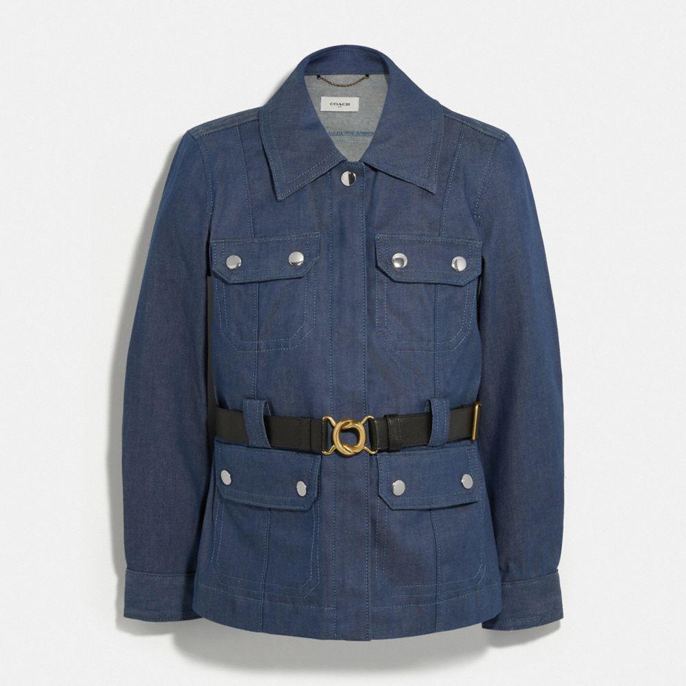 COACH Denim Belted Heritage Jacket in Indigo (Blue) Lyst