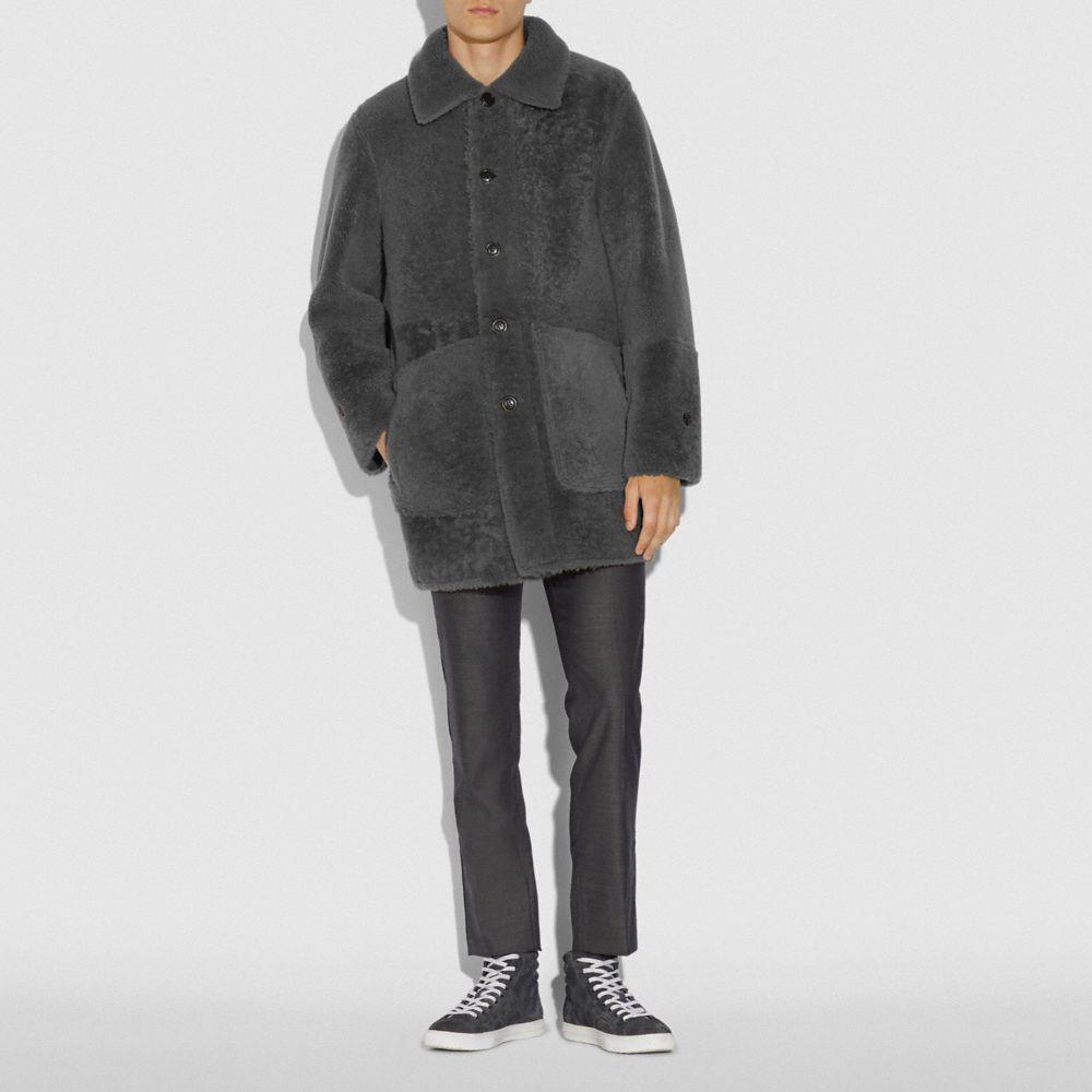 coach reversible shearling parka