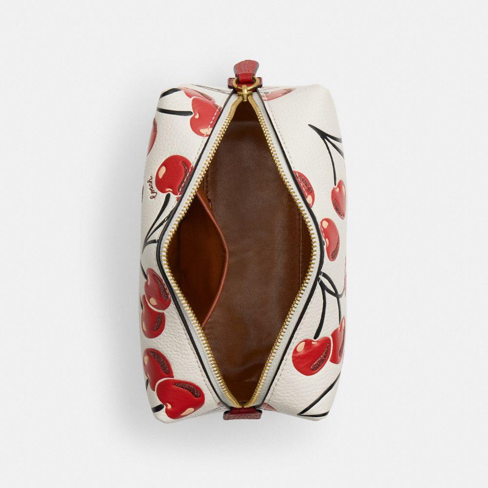 COACH Essential Cosmetic Pouch With Cherry Print in Red | Lyst