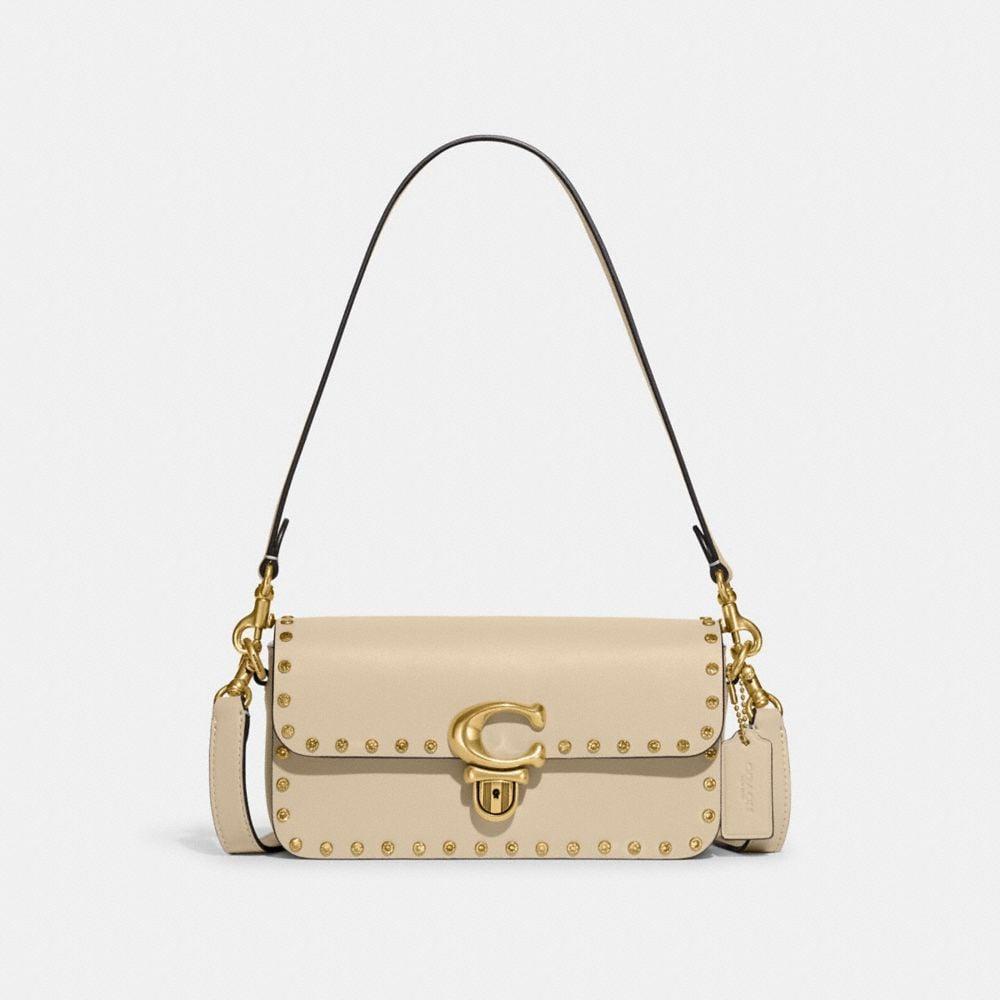 COACH Studio Baguette Bag With Crystal Rivets in Natural Lyst