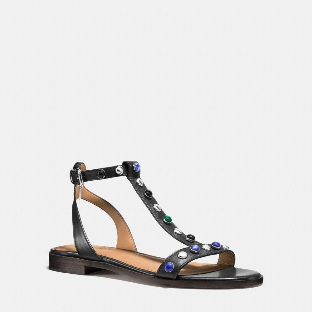 COACH Leather Sadie Sandal in Black Lyst