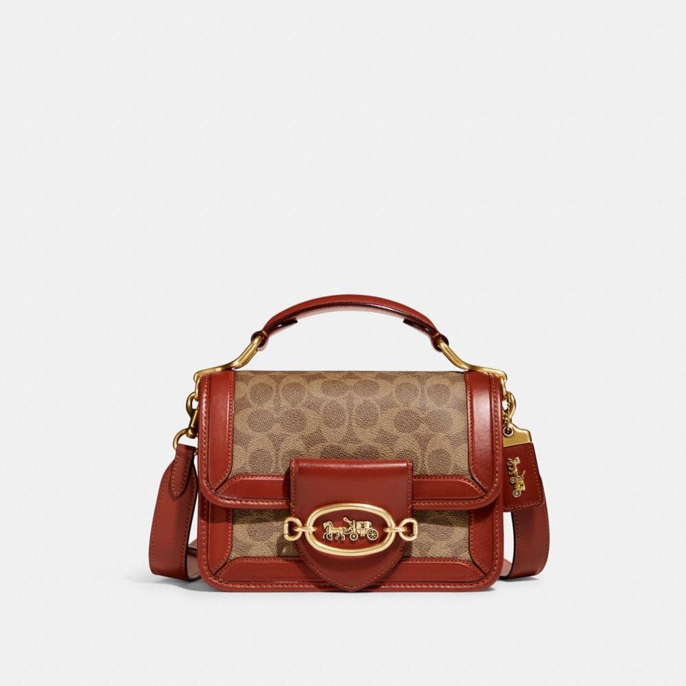 COACH Hero Shoulder Bag In Signature Canvas in Brown | Lyst