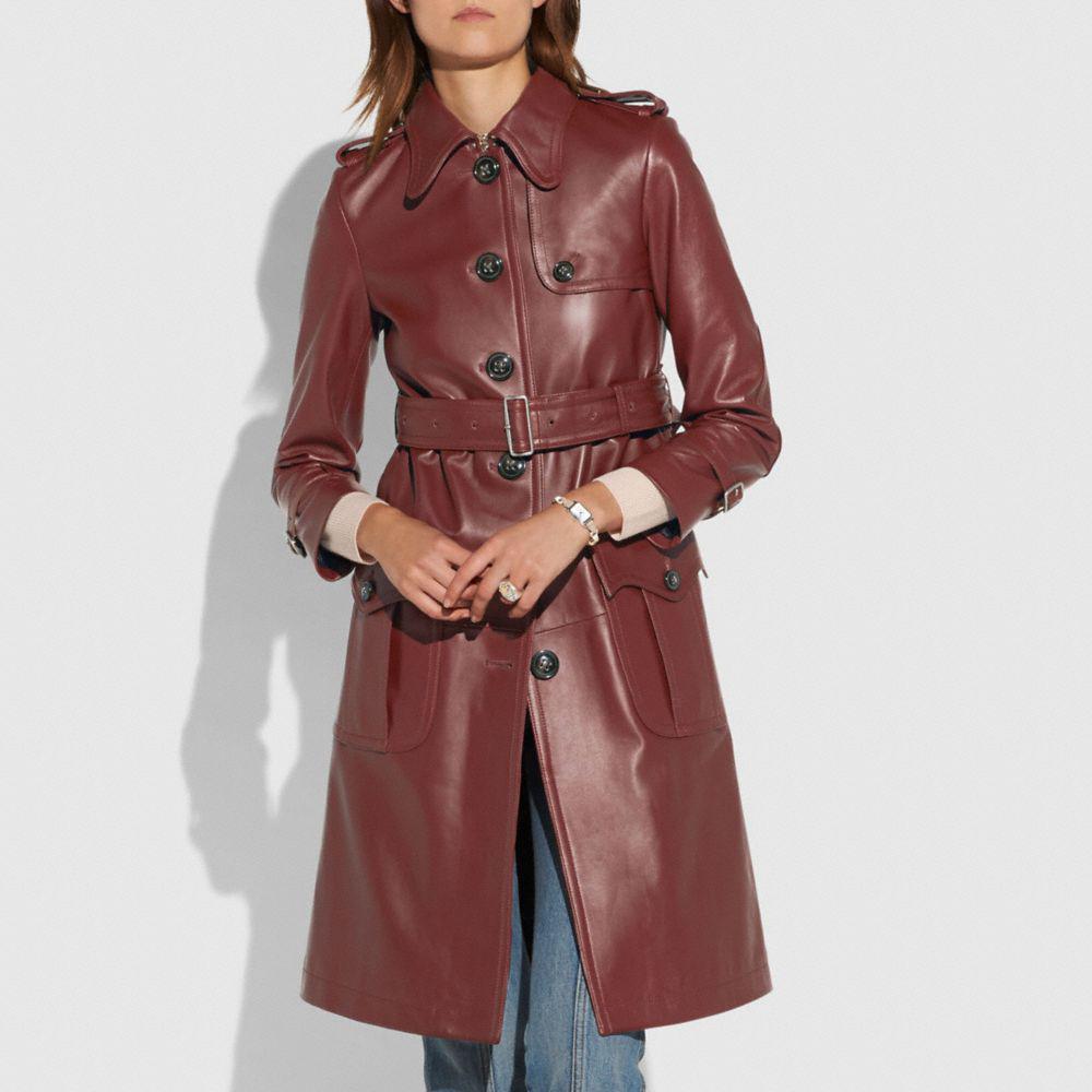 COACH Leather Trench | Lyst