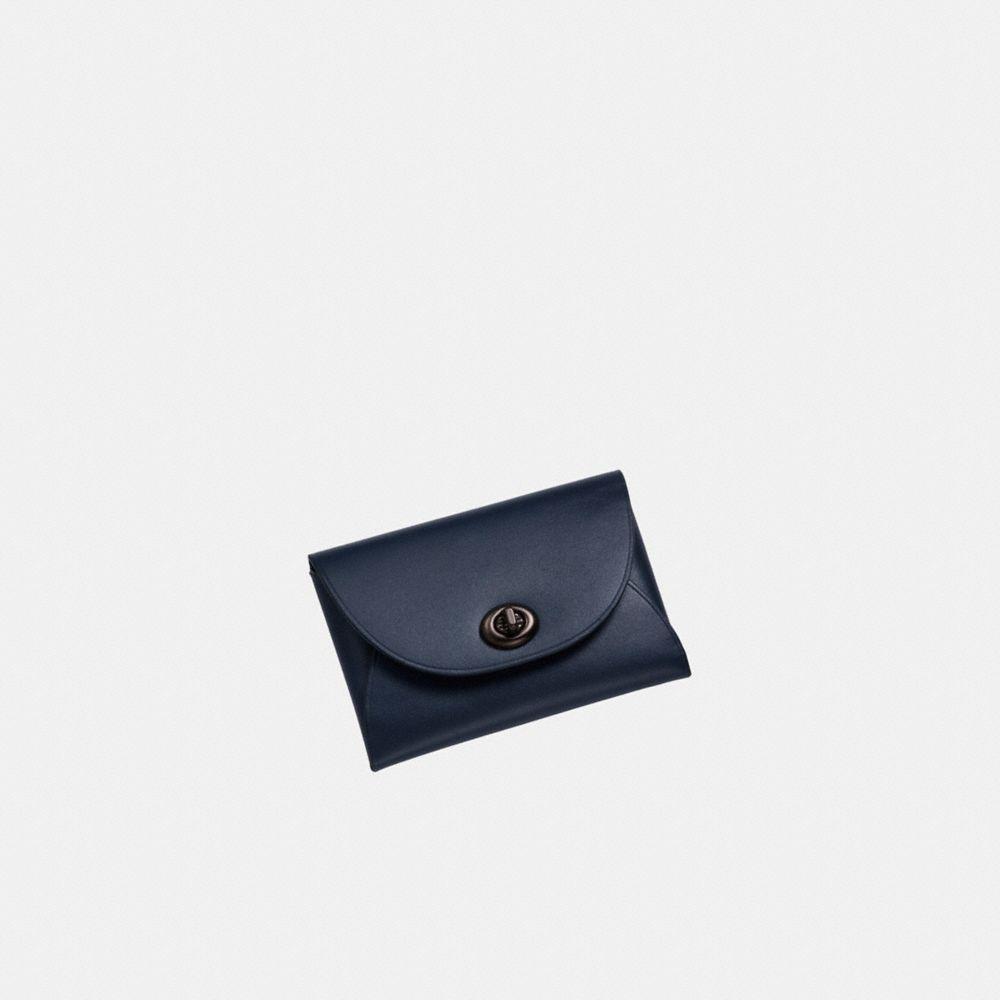 COACH Complimentary Turnlock Card Case in Blue