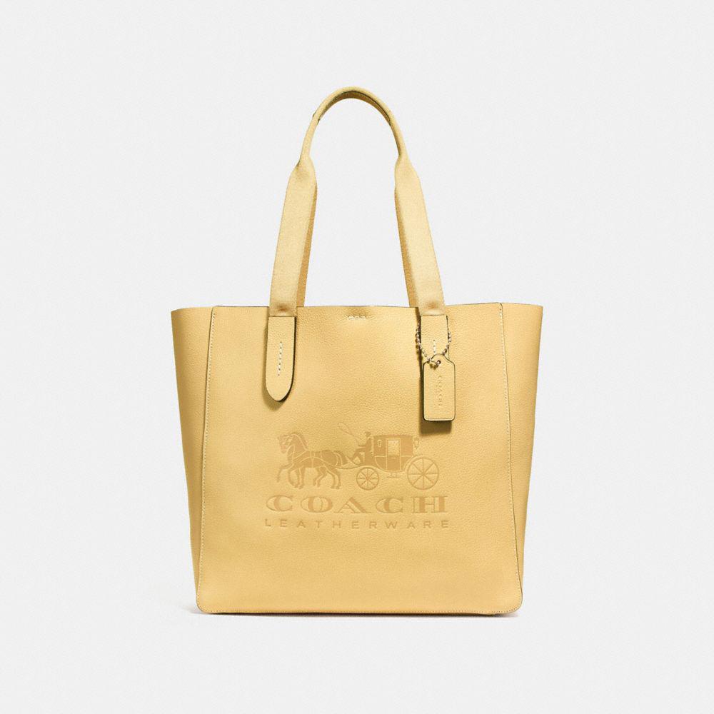 COACH Leather Grove Tote With Horse And Carriage in Yellow Lyst