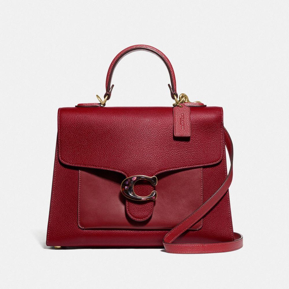 COACH Leather Tabby Top Handle in Brass/Deep Red (Red) Lyst