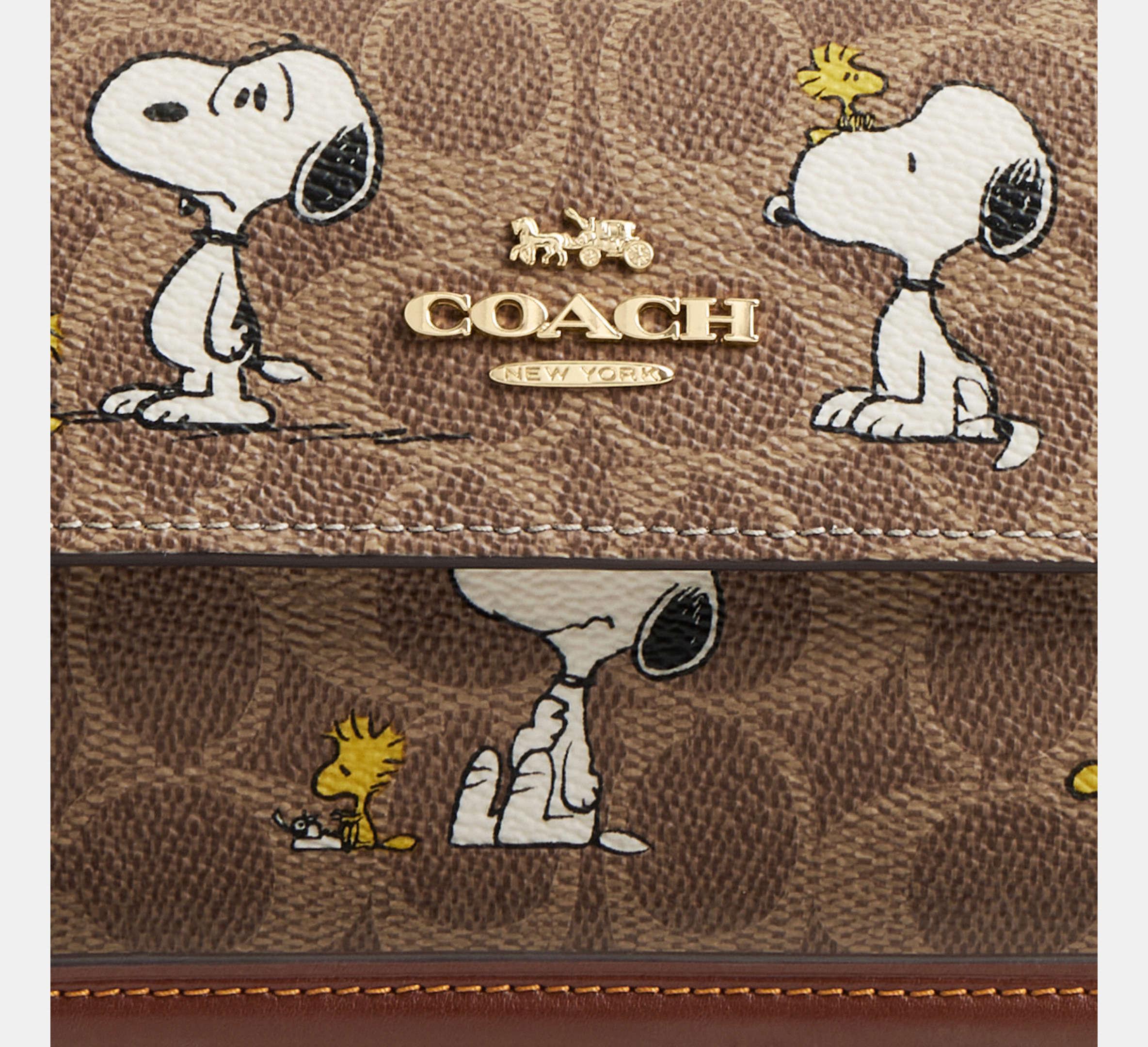 COACH Coach X Peanuts Hailey Flap Bag With Snoopy Print in