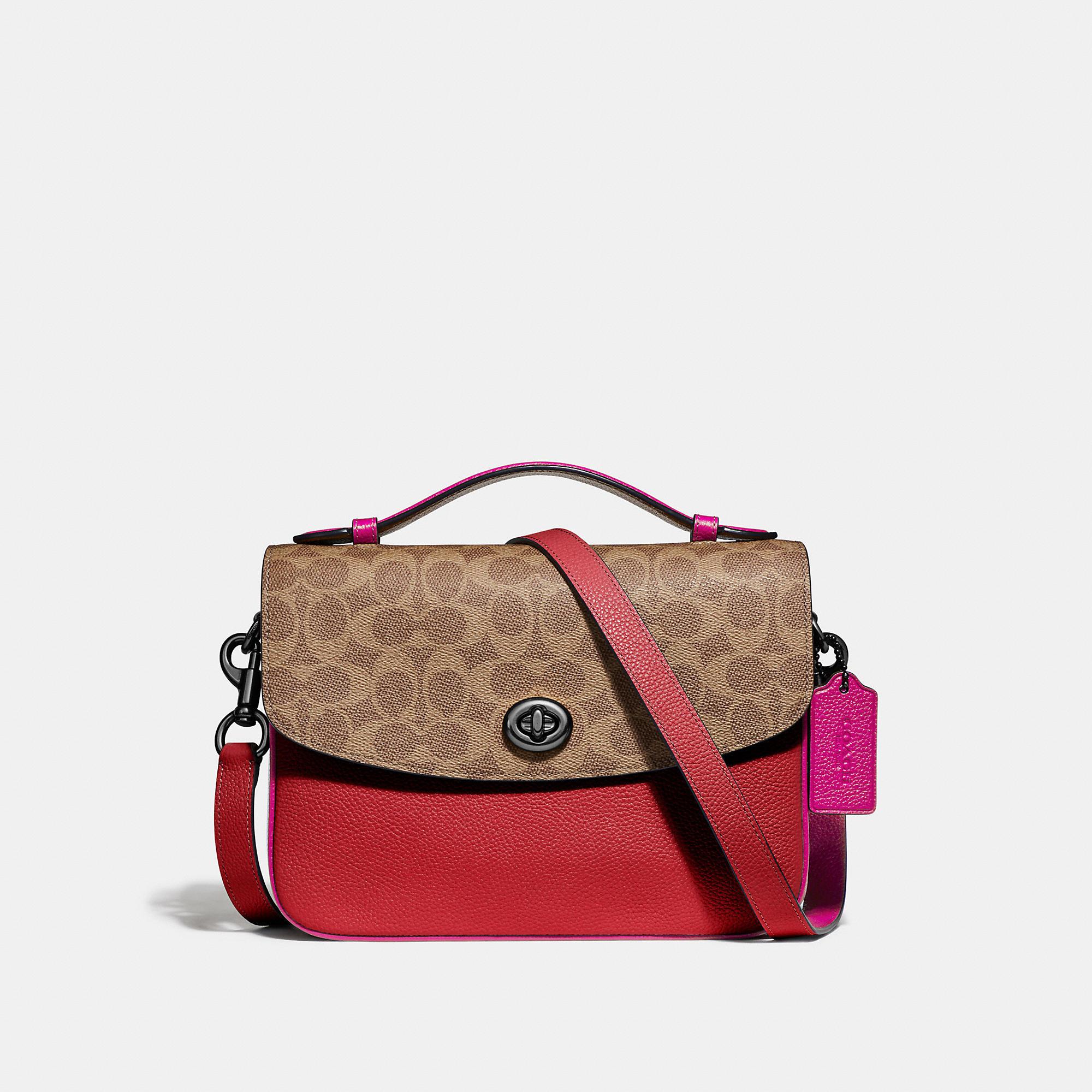 COACH Cassie Crossbody With Signature Canvas Blocking in Red Lyst