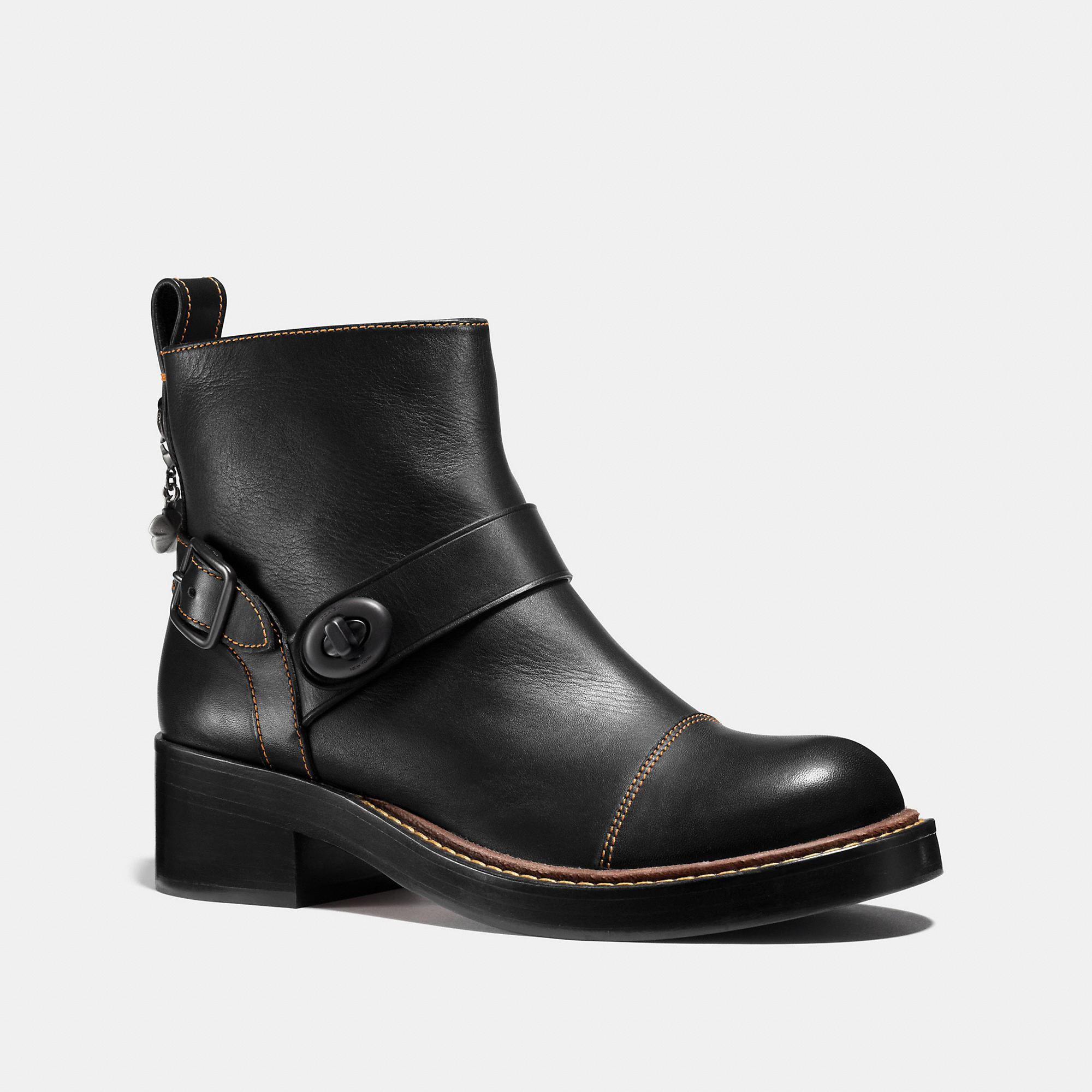 coach leather booties