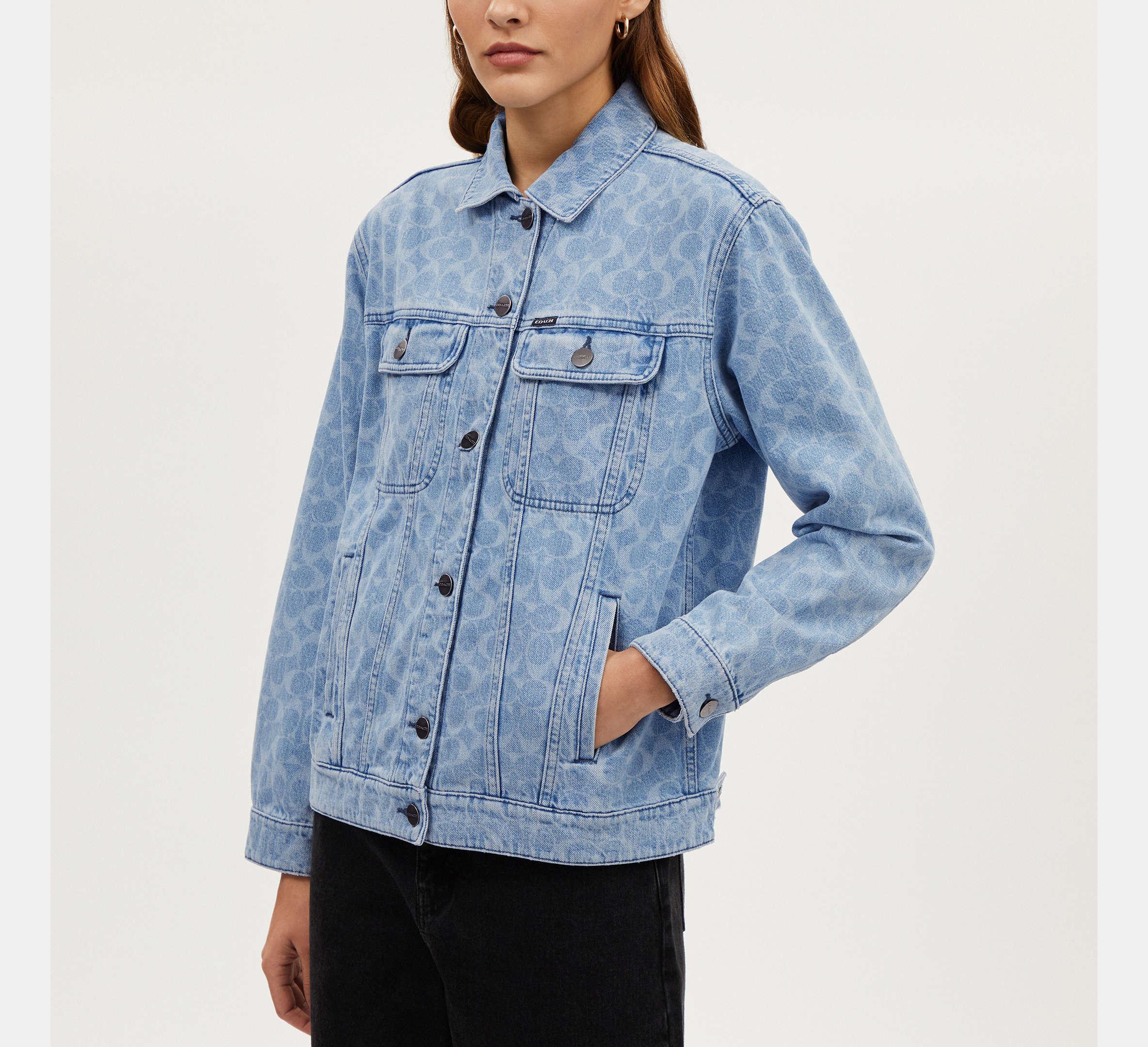 COACH Signature Denim Jacket in Blue | Lyst UK