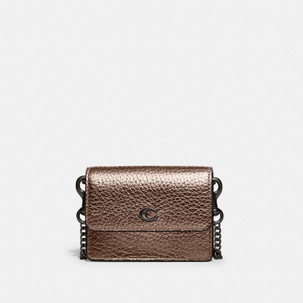 COACH Half Flap Card Case in Brown Lyst