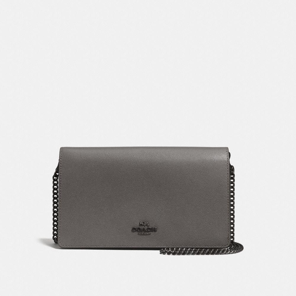 callie foldover chain clutch with floral applique