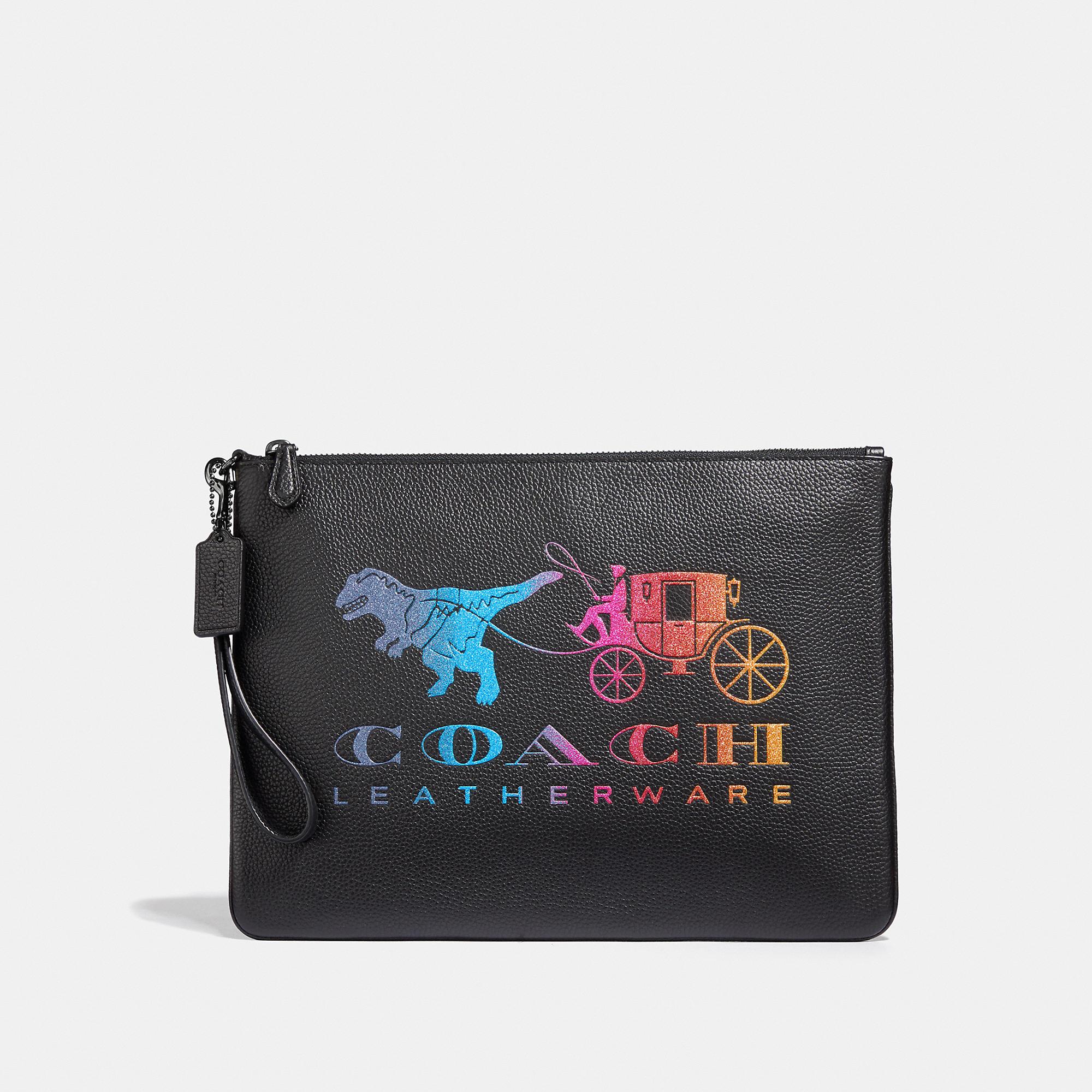 COACH Large Wristlet 30 With Rexy And Carriage in Black | Lyst