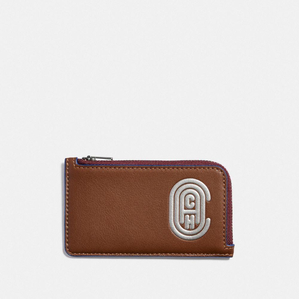 Brown LEATHER Men/'s KEYS Chain Holder Case Wallet 6+1 Ring Deluxe Zip Coin Money