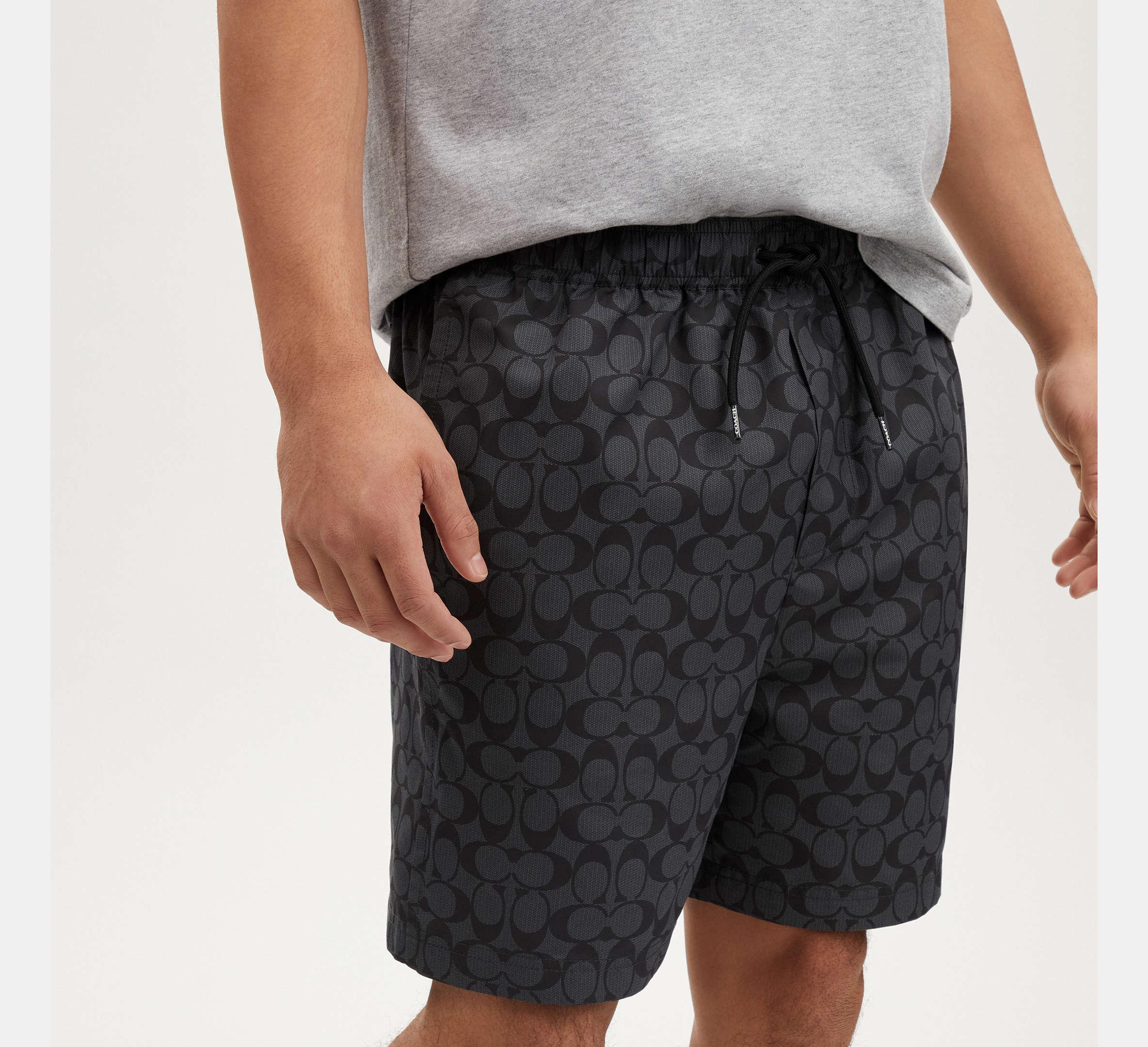 COACH Signature Swim Trunks in Black for Men | Lyst UK