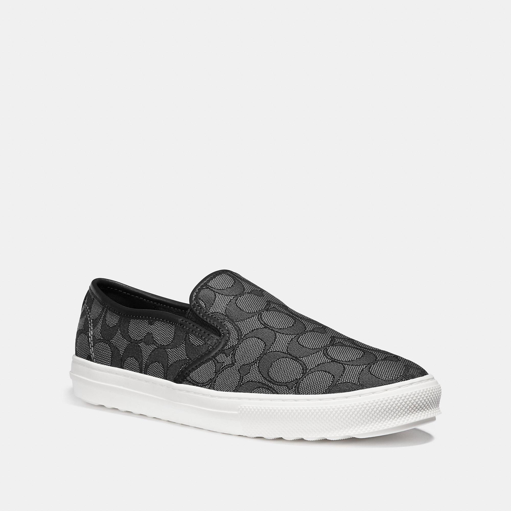 Coach black slip on shoes hotsell