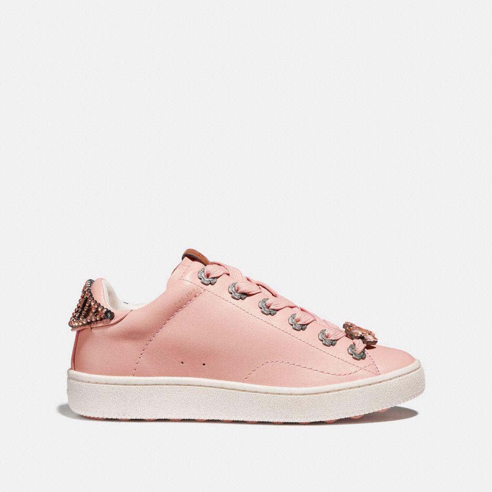 c101 low top sneaker with tea rose eyelets