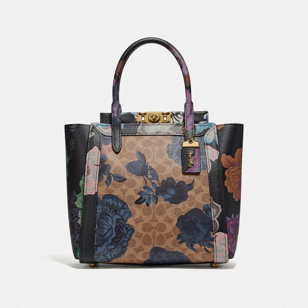 COACH Troupe Tote In Signature Canvas With Kaffe Fassett Print in Blue ...