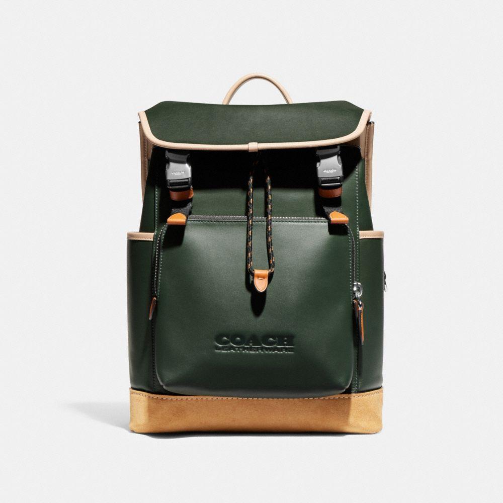 COACH League Flap Backpack In Colorblock in Green for Men Lyst