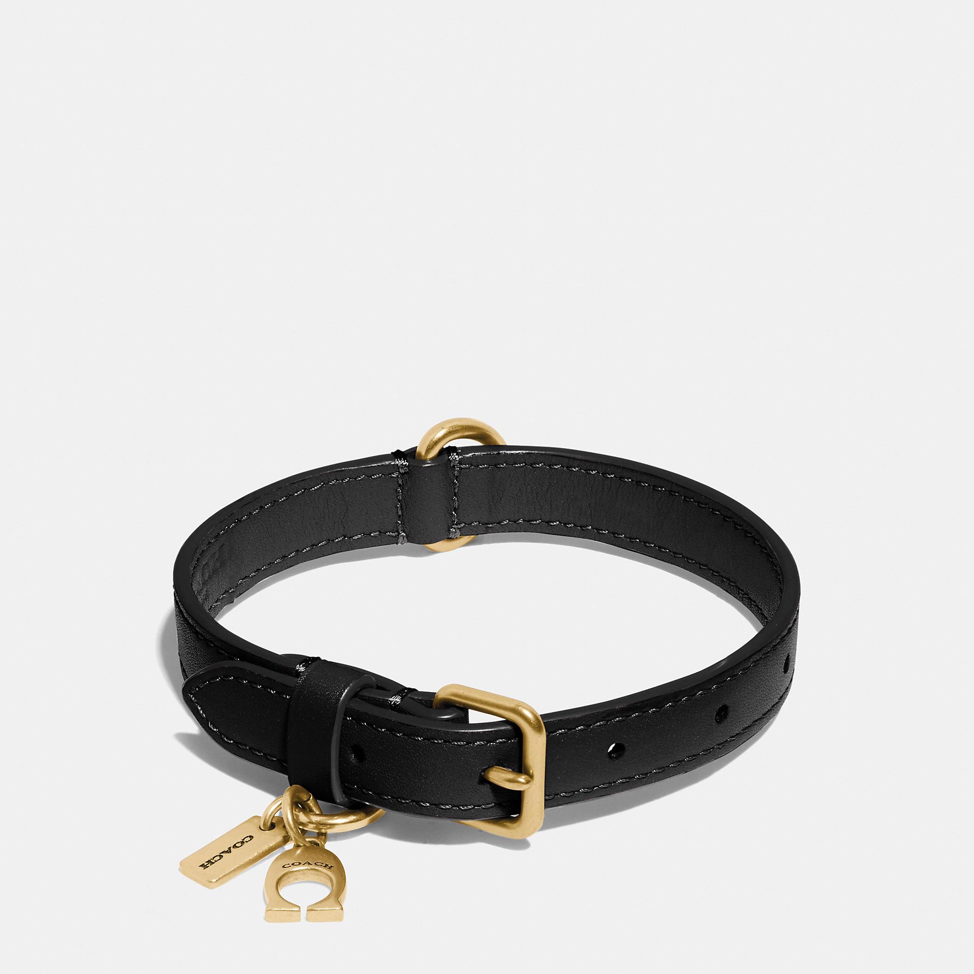 Coach large pet collar in signature crossgrain leather Clearance