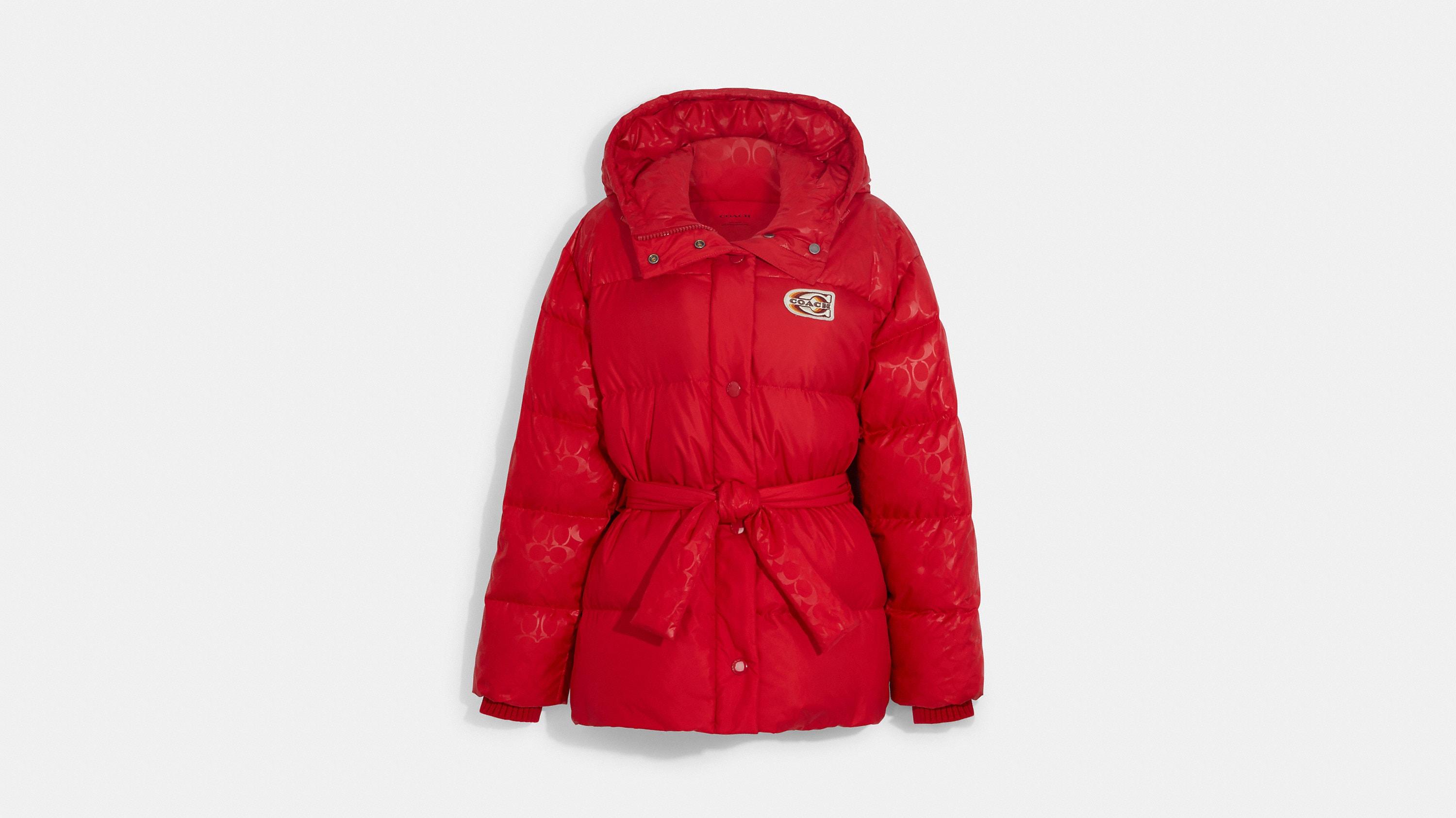 Coach red puffer jacket Clearance