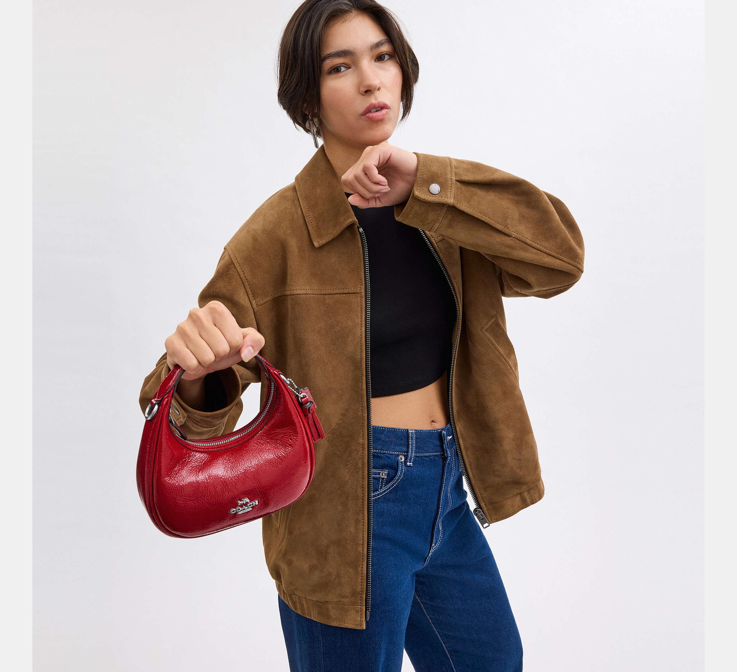 COACH Patent Leather Mini Top-Handle Crossbody in Red | Lyst UK