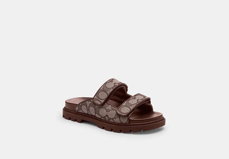COACH Two Band Sport Slide in Brown Lyst UK